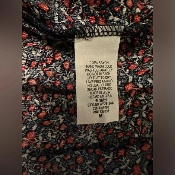 NWT Lazy Sundays Welcome the Season top long sleeve cinch waist navy size M - Picture 8 of 8